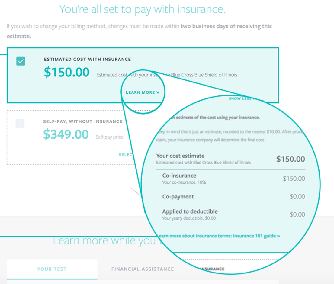 Patient Estimate Page